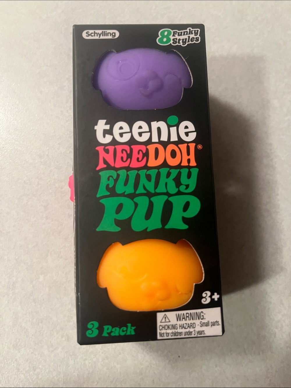 Teenie NeeDoh Funky Pup 3-Pack - Purple & Orange,Pink